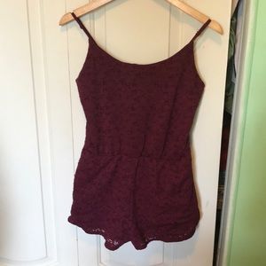 Burgundy Floral Romper